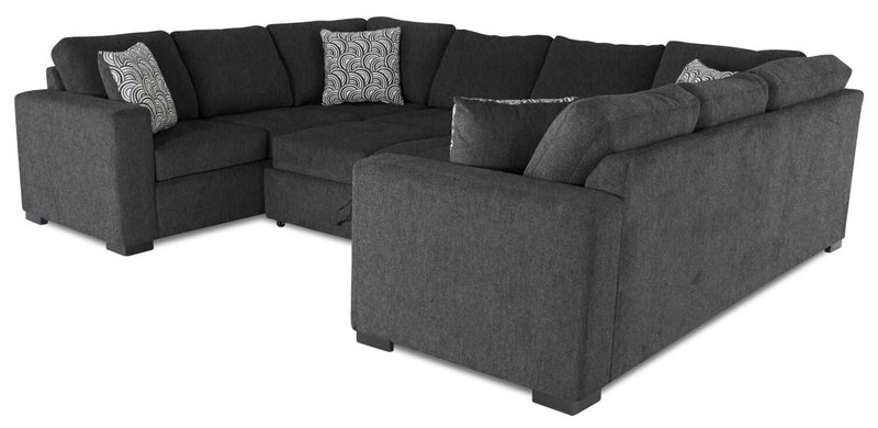 Sofa-lit sectionnel Legend 3 pièces fabriqué au Canada en tissu de chenille - gris poivre