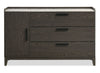 Commode de chambre à coucher Sable de 59 po (L) x 37 po (H) à 3 tiroirs avec armoire de rangement - gris foncé