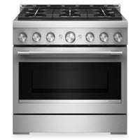 Cuisinière à gaz KitchenAid de 5,1 pi3 et de 36 po avec mode de friture à air sans préchauffage - acier inoxydable - KFGS936SSS