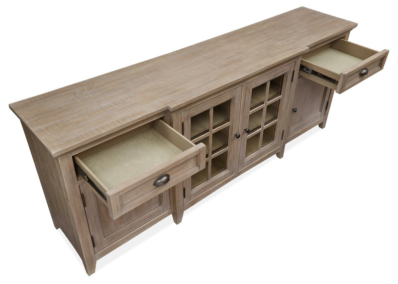 Meuble pour téléviseur traditionnel Wesley de 80 po avec rangement et système de gestion des câbles pour téléviseurs jusqu’à 85 po - gris tourterelle