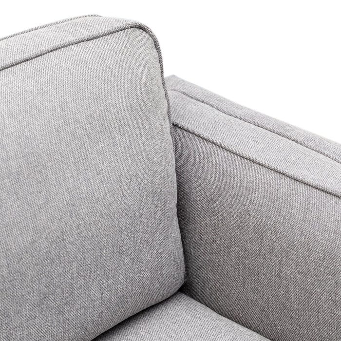 Sofa Kassia de Kort & Co. de 80 po de format condo en tissu d’apparence lin avec base et pattes en bois - gris