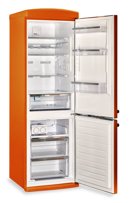 Réfrigérateur rétro Classic Rétro par Unique de 24 po et de 12 pi3 à congélateur inférieur sans givre - orange creamsicle - UGP-340L O AC