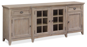 Meuble pour téléviseur traditionnel Wesley de 80 po avec rangement et système de gestion des câbles pour téléviseurs jusqu’à 85 po - gris tourterelle