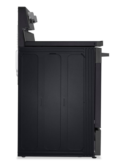 Cuisinière intelligente électrique LG de 6,3 pi³ avec friture à air - acier inoxydable noir - LREN6323ZE