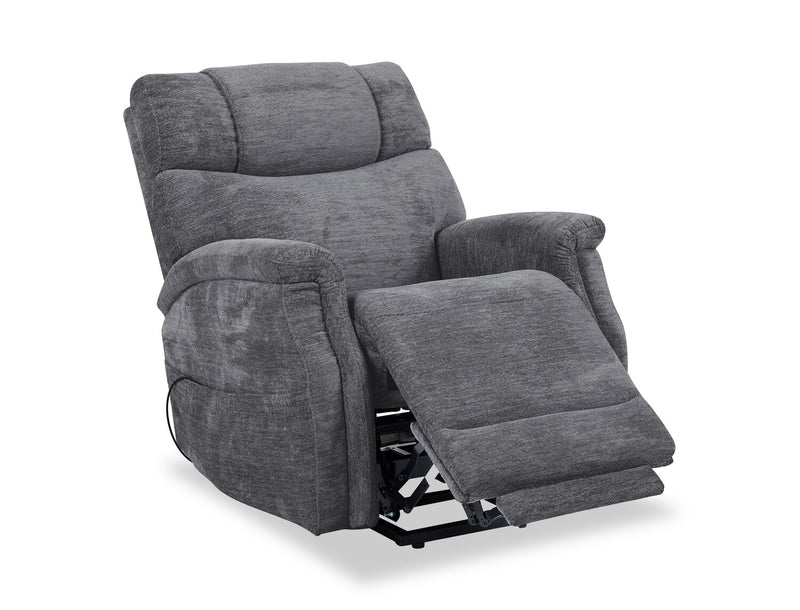 Fauteuil basculeur à inclinaison électrique Claire de 34 po en tissu de chenille - gris granite 