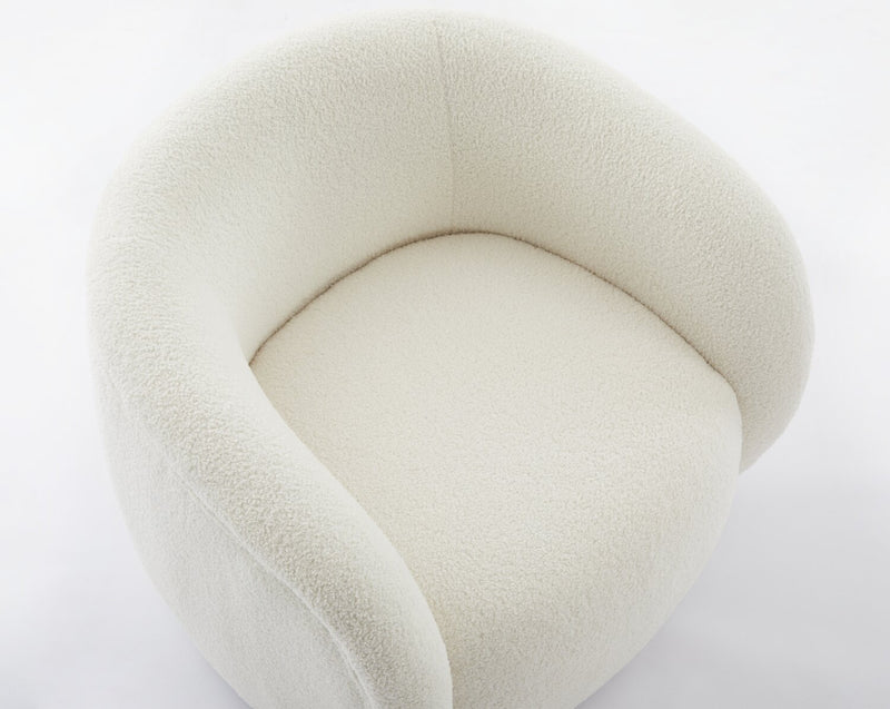 Fauteuil d’appoint courbé Solo de 31,1 po en tissu sherpa - crème glacée