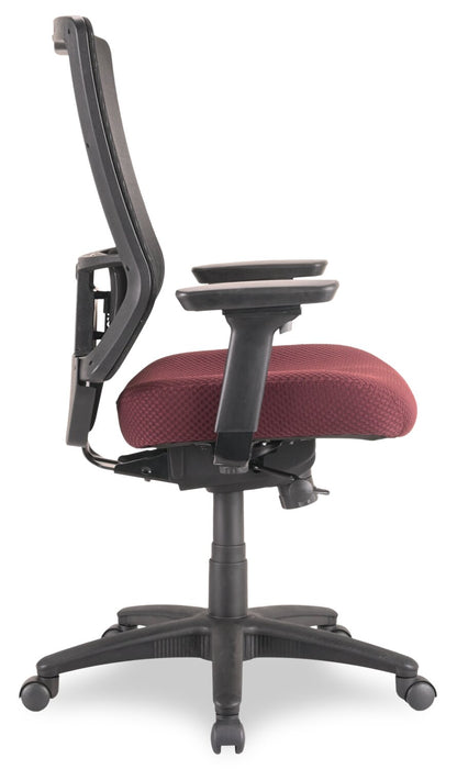 Chaise de bureau Remy de Tempur-Pedic de 26,8 po - bourgogne avec dossier à mailles