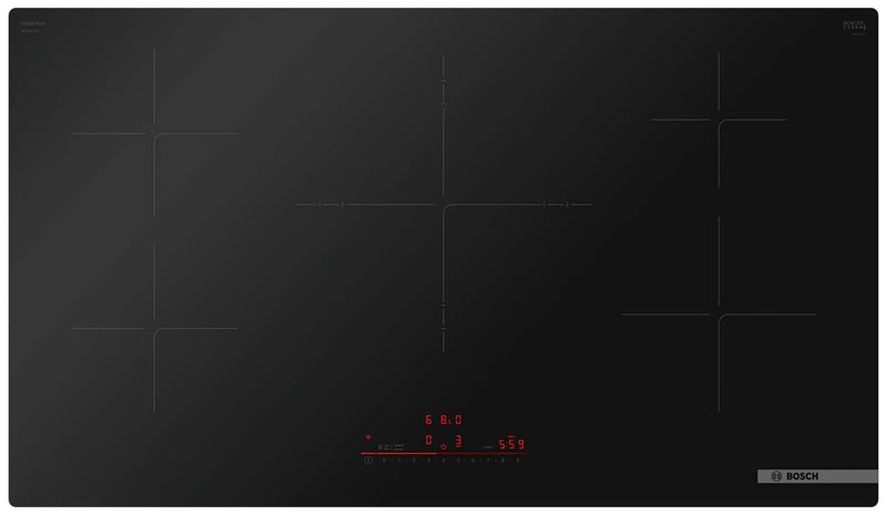 Surface de cuisson à induction Bosch de série 500 de 36 po à 5 brûleurs - noir - NIT5663UC 