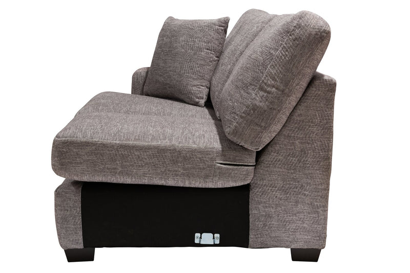Sofa sectionnel de droite Luxe 3 pièces fabriqué au Canada en tissu avec coussins amovibles - gris colombe Zaftig