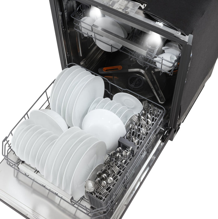 Lave-vaisselle encastré LG à 42 dBA de 24 po avec commandes sur le dessus et QuadWashMD Pro - acier inoxydable noir - LDNTH753D