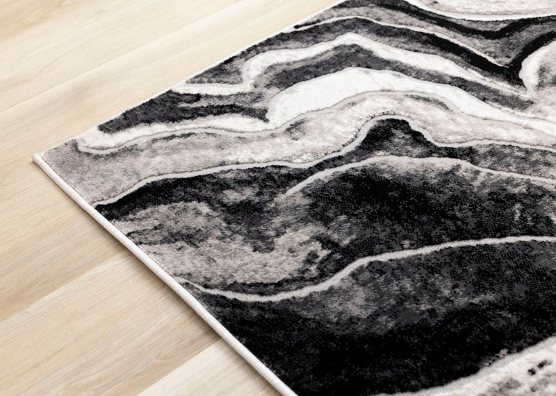 Carpette Plasma gris et noir - 7 pi 10 po x 10 pi 6 po