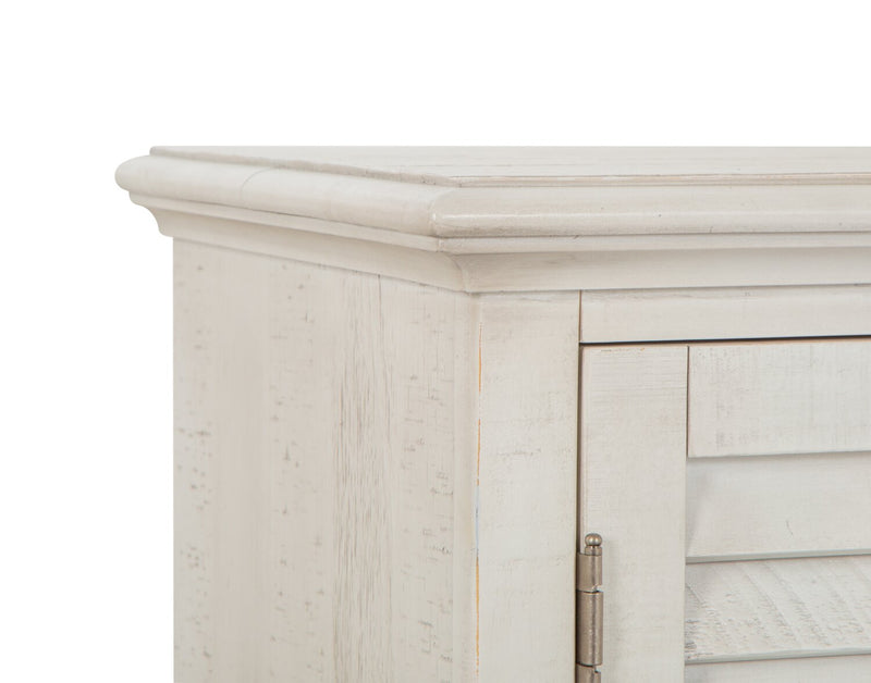 Meuble pour téléviseur rustique Baron de 62 po en pin avec rangement et système de gestion des câbles pour téléviseurs jusqu’à 70 po - albâtre