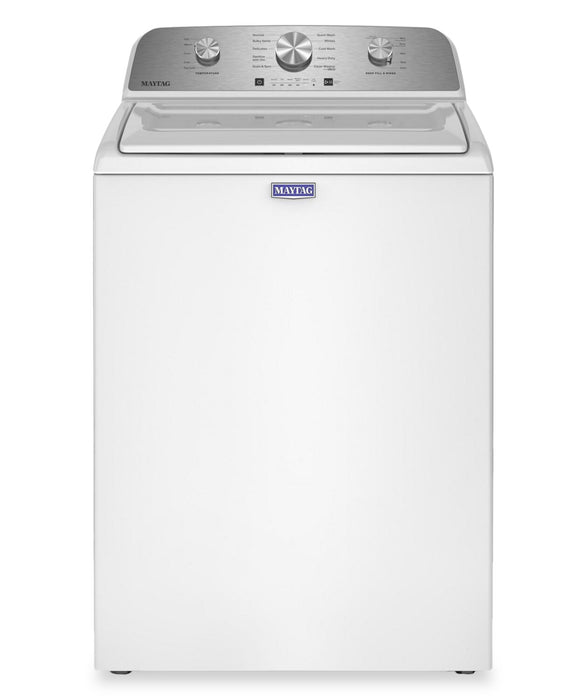Laveuse à chargement par le haut 4,8 pi3 et sécheuse à gaz 7,0 pi3 avec option de prévention des plis de Maytag - blanches 