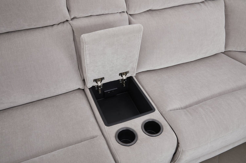 Sofa sectionnel de gauche à inclinaison électrique Legacy de Shaquille O’Neal Home 6 pièces avec confort Shaq-o-pedic - gris 