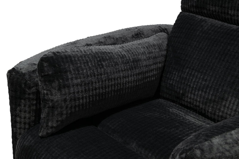 Fauteuil pivotant coulissant à inclinaison électrique Remi de 38 po en tissu avec ports USB - anthracite 