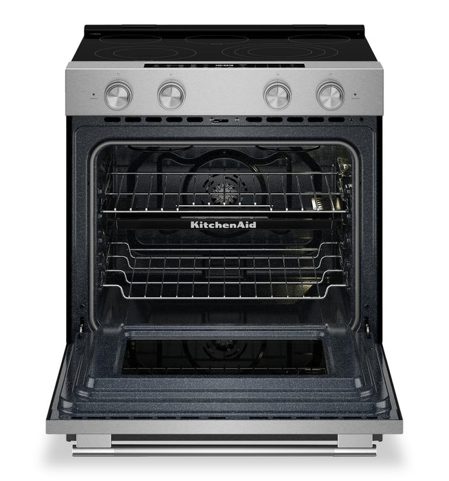 Cuisinière électrique KitchenAid de 5,3 pi³ et de 30 po - acier inoxydable résistant aux traces de doigts - YKSES530SPS
