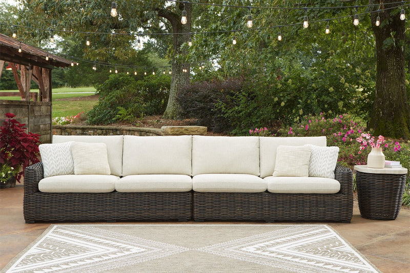 Ensemble Halifax 2 pièces pour la terrasse à l’extérieur avec causeuse de droite et causeuse de gauche - brun et beige