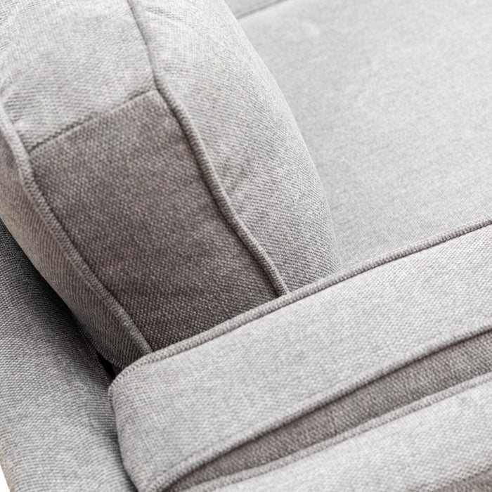 Sofa Kassia de Kort & Co. de 80 po de format condo en tissu d’apparence lin avec base et pattes en bois - gris