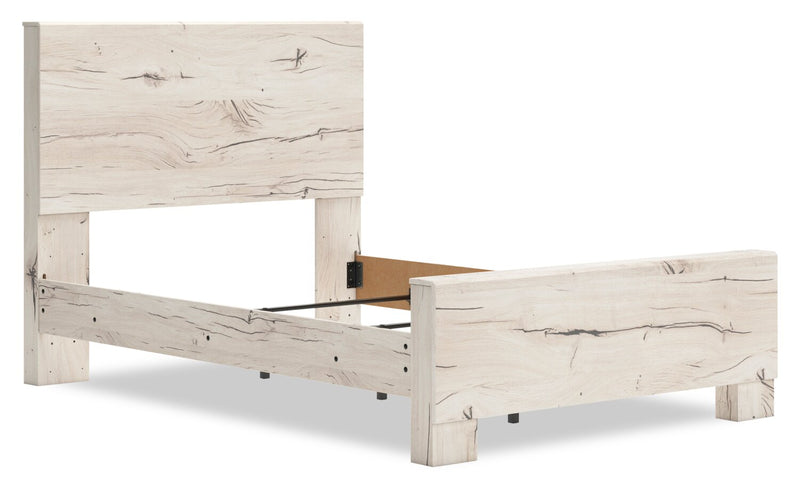 Tête de lit à panneaux Derekson, blanc rustique - format lit double