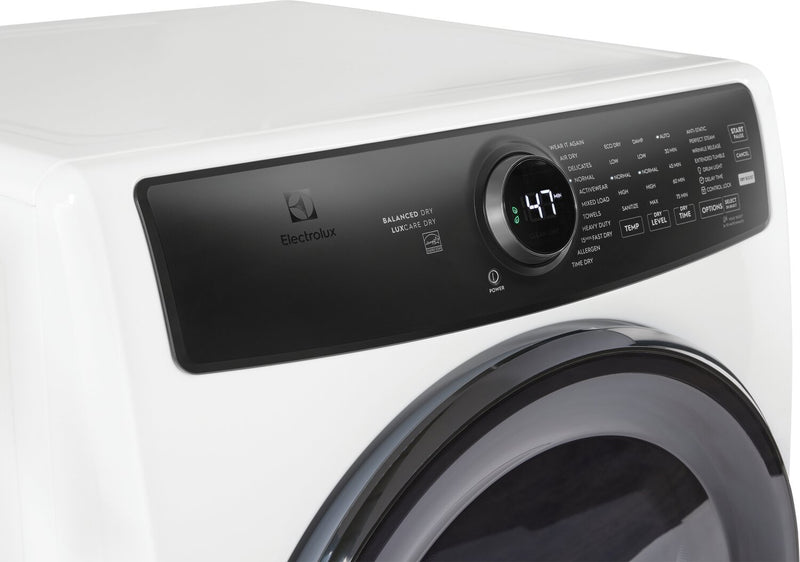 Sécheuse à gaz Perfect SteamMC Electrolux de 8 pi3 avec système de séchage LuxCareMD Dry et rafraîchissement instantané - ELFG7738AW 
