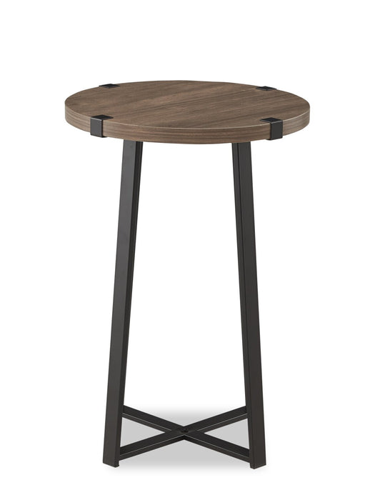 Table de fauteuil Pauly de 15 po avec dessus d’apparence bois - noisette