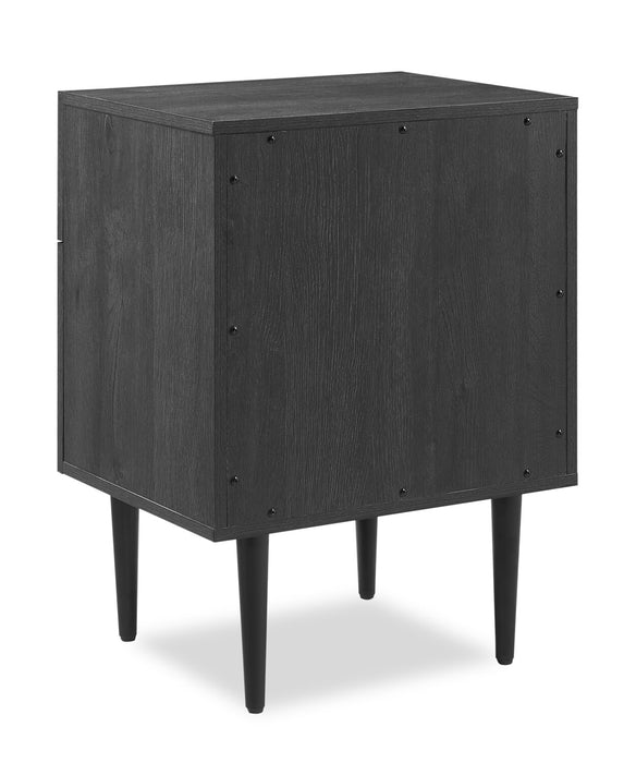 Table de nuit Brax de 18 po (l) x 25,75 po (H) à 2 tiroirs - noire