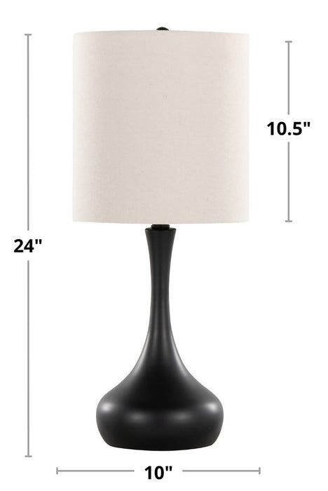 Ensemble 2 lampes de table Polly de 24 po en métal noir 