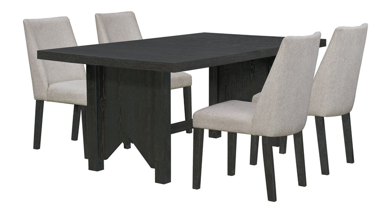 Chaise de salle à manger Emery en tissu de polyester - grise