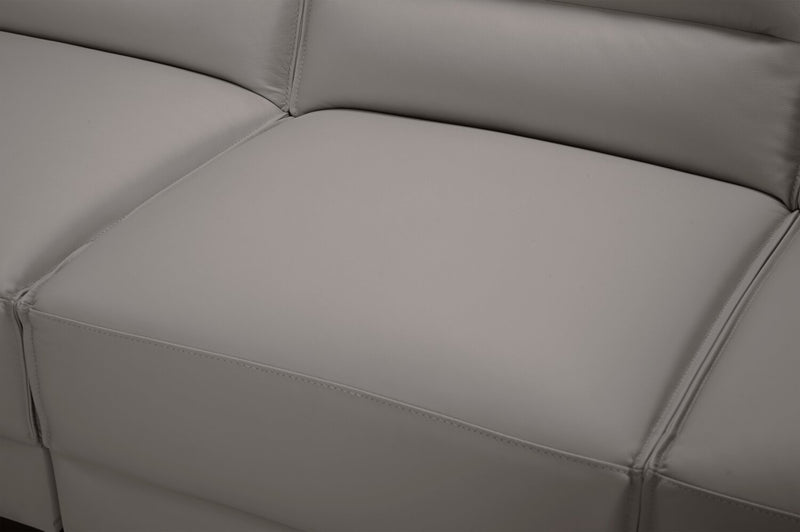 Sofa sectionnel de gauche Citadel 3 pièces en cuir véritable de qualité supérieure avec pattes en bois - gris