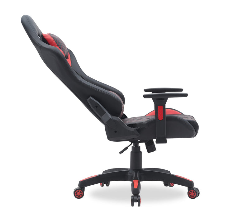 Fauteuil de jeu ergonomique Hawk de 27,5 po - noir et rouge