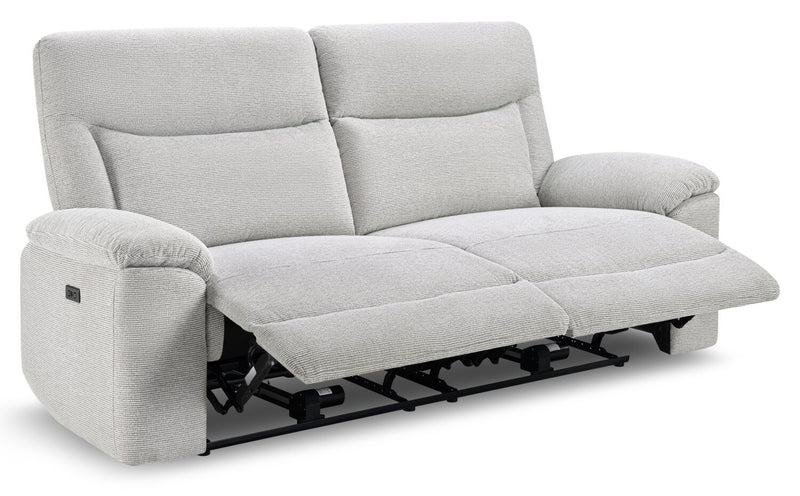 Sofa à inclinaison électrique Spencer de 80,9 po en tissu de chenille - gris