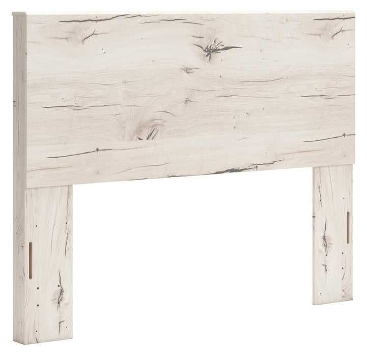 Lit à panneaux Derekson avec tête de lit et cadre de lit, blanc rustique - format lit double