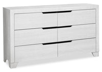  Commode de chambre à coucher Elite de 58 po (L) x 33 po (H) à 6 tiroirs - blanche