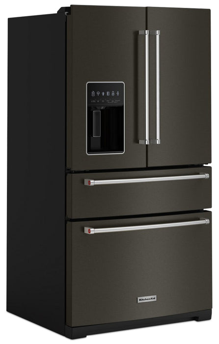 Réfrigérateur KitchenAid de 26,2 pi³ et de 36 po à portes françaises - acier inoxydable noir - KRMF536RBS