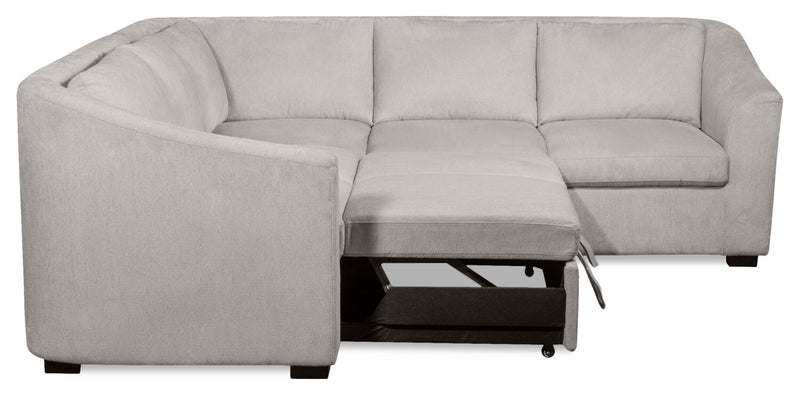 Sofa-lit sectionnel de gauche Envy 2 pièces en tissu de chenille - gris brouillard