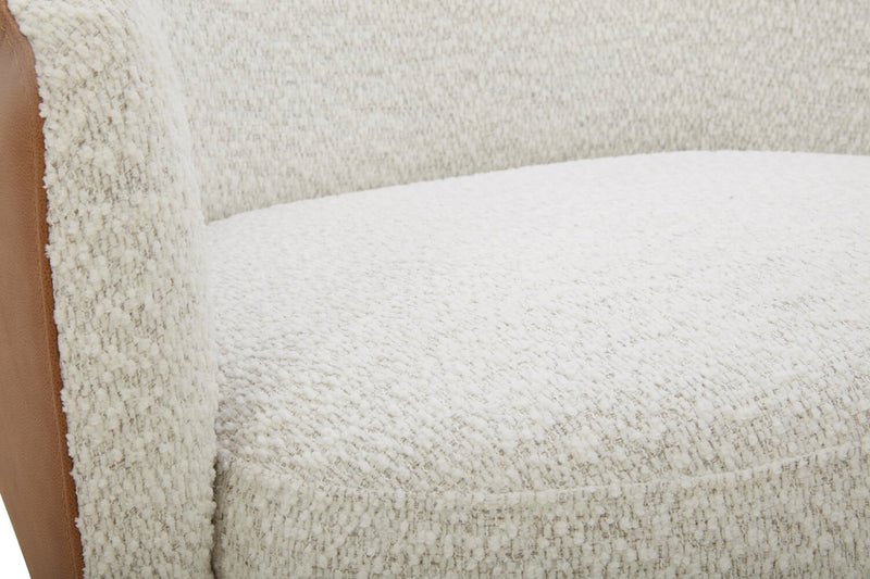Fauteuil d’appoint pivotant Soho - neige azalée et brun clair Dakota