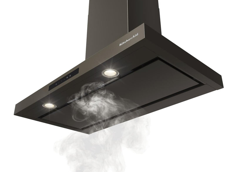 Hotte de cuisinière murale KitchenAid de 36 po de style auvent à 4 vitesses - minerai noir - KVWC736SBE