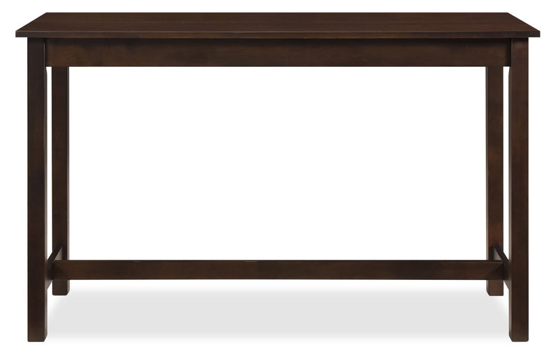Coin-repas moderne Noah de 60 po avec 3 tabourets de hauteur comptoir et ports USB - espresso