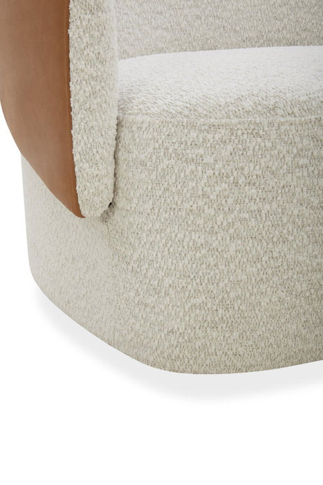 Fauteuil d’appoint pivotant Soho - neige azalée et brun clair Dakota