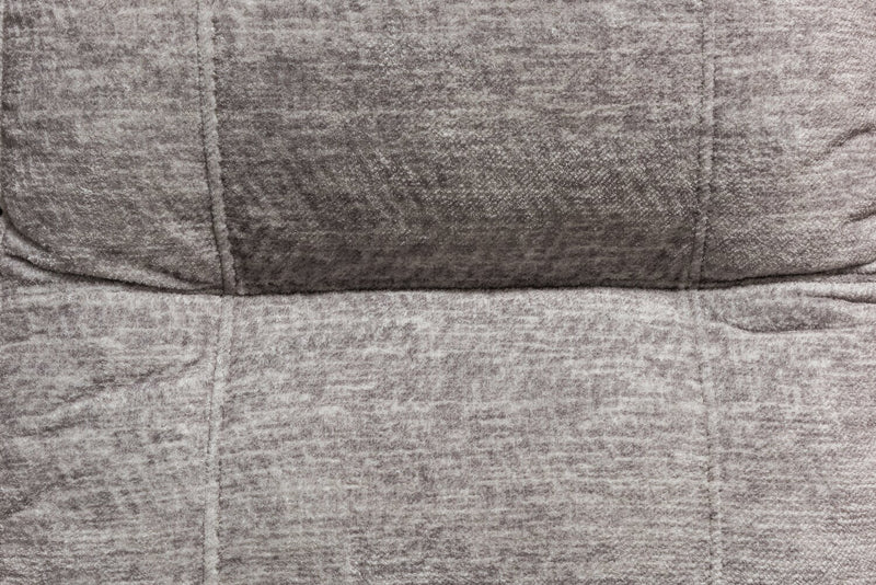 Fauteuil à inclinaison électrique Fynn 40 po fabriqué au Canada, en tissu de chenille avec port USB - gris tourterelle