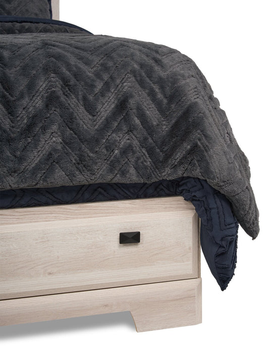 Ensemble de chambre à coucher Yorkdale 6 pièces avec lit de rangement à 6 tiroirs, commode, miroir et table de nuit, blanc - format lit double