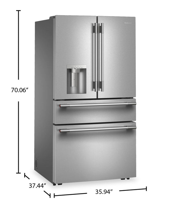 Réfrigérateur KitchenAid de 29 pi3 à portes françaises - acier inoxydable - KRMF436SPS