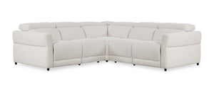 Sofa sectionnel à inclinaison électrique Aspen de Cindy Crawford Home 3 pièces avec appuie-têtes électriques et port USB - albâtre