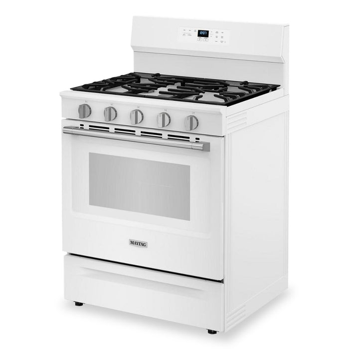 Cuisinière à gaz Maytag de 5 pi3 à convection avec friture à air sans préchauffage - blanche - MFGS6030RW