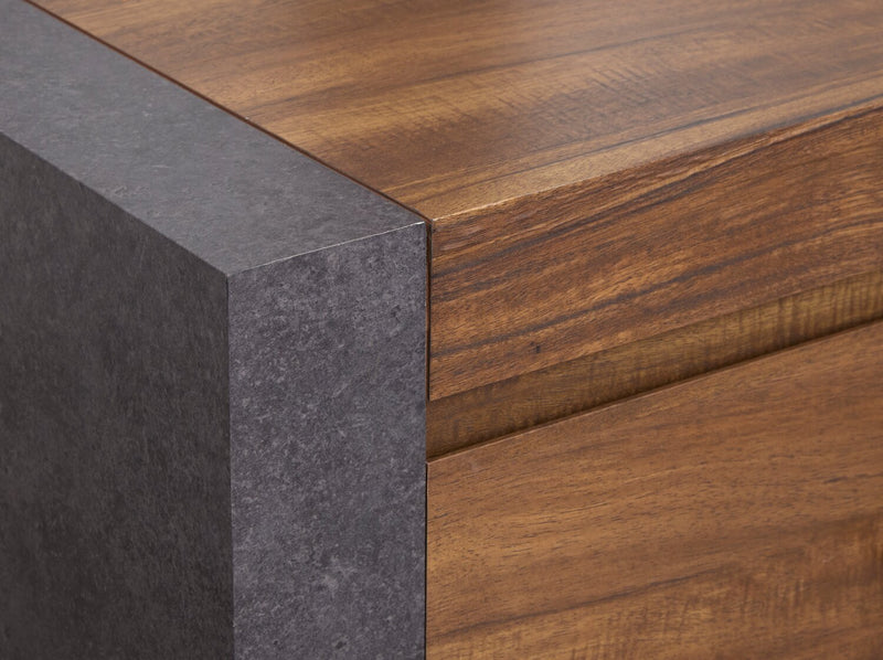 Table de nuit Dante de Scott Living de 24 po (L) x 24,3 po (H) à 2 tiroirs - brune