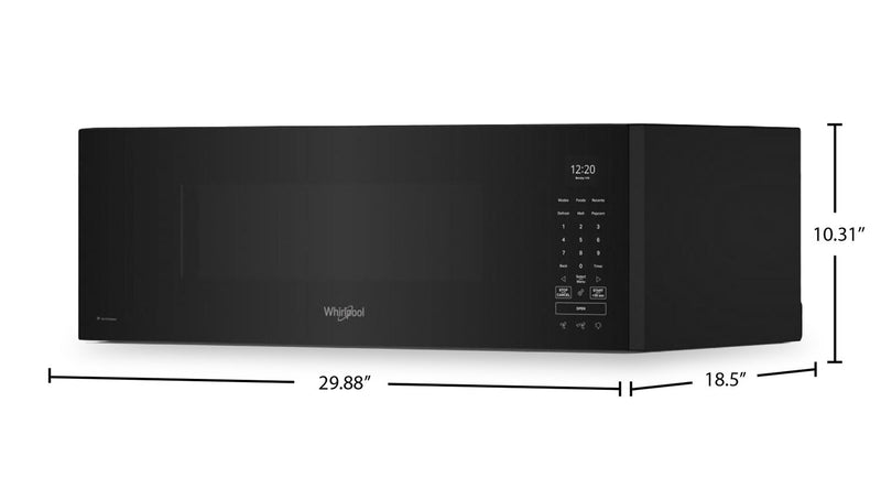Four à micro-ondes à hotte intégrée intelligent à profil bas Whirlpool de 1,1 pi3 - noir - YWMML5530RB