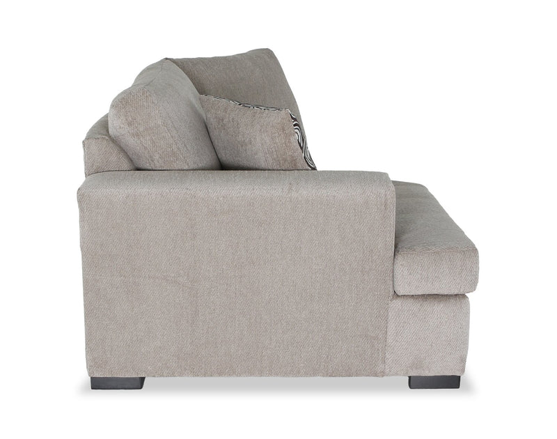 Sofa-lit sectionnel enveloppant de gauche Legend 2 pièces fabriqué au Canada en tissu de chenille - beige platine