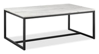  Table à café moderne Webber de 46 po en marbre - blanche