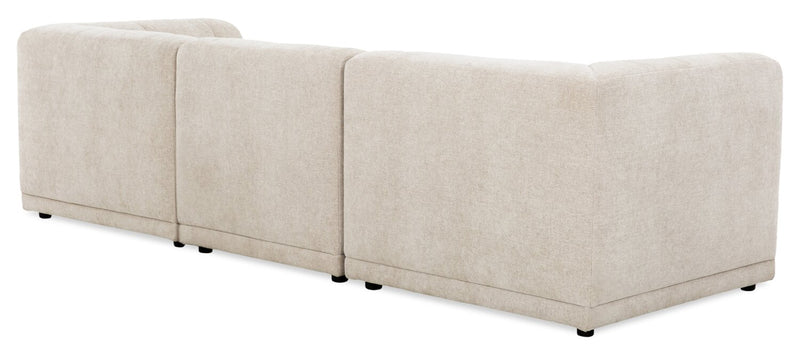 Sofa modulaire Oaklyn Kort & Co. de 109 po en tissu avec coussins de siège capitonnés - beige