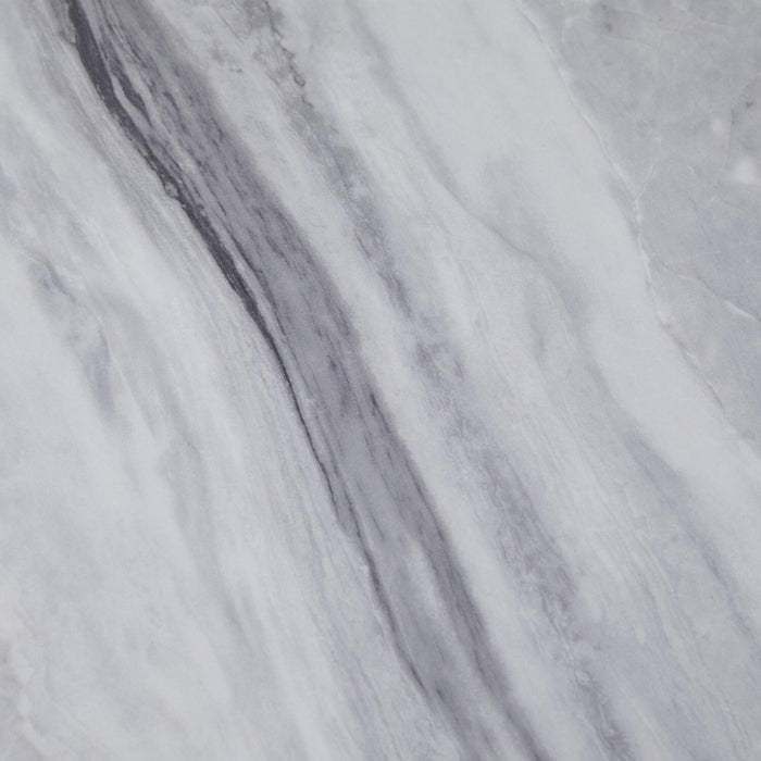 Table de bout moderne Serena de 21,75 po - blanche et noire avec imitation de marbre